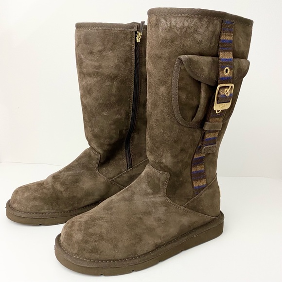 UGG Boho Tall Brown Boots w/ Side Pocket